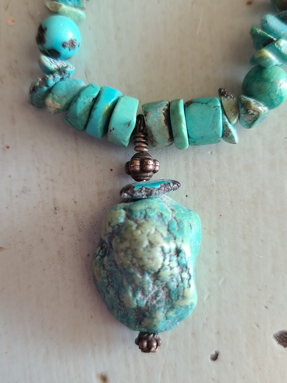 Turquoise Beaded Statement Necklace - Women Jewelry - Picture 2 of 6